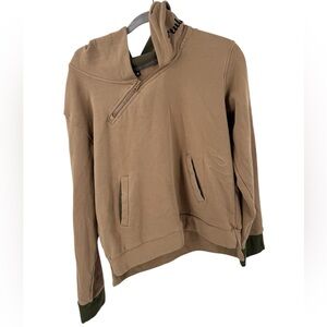 P'Tula Womens Asymmetrical Zip Hoodie Size Small Brown Super Comfortable